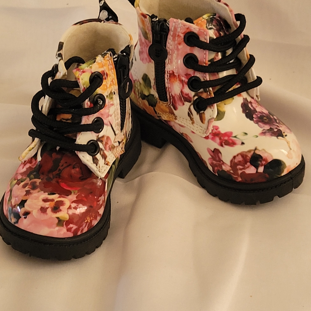 Floral Toddler Combat Boots